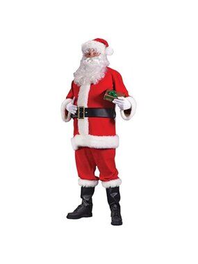 Flannel Santa Suit Adult Costume - Standard